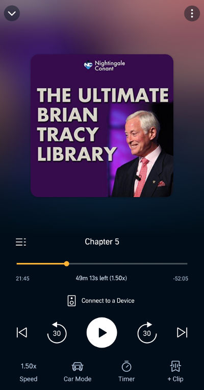 Listening to a book in the Audible app